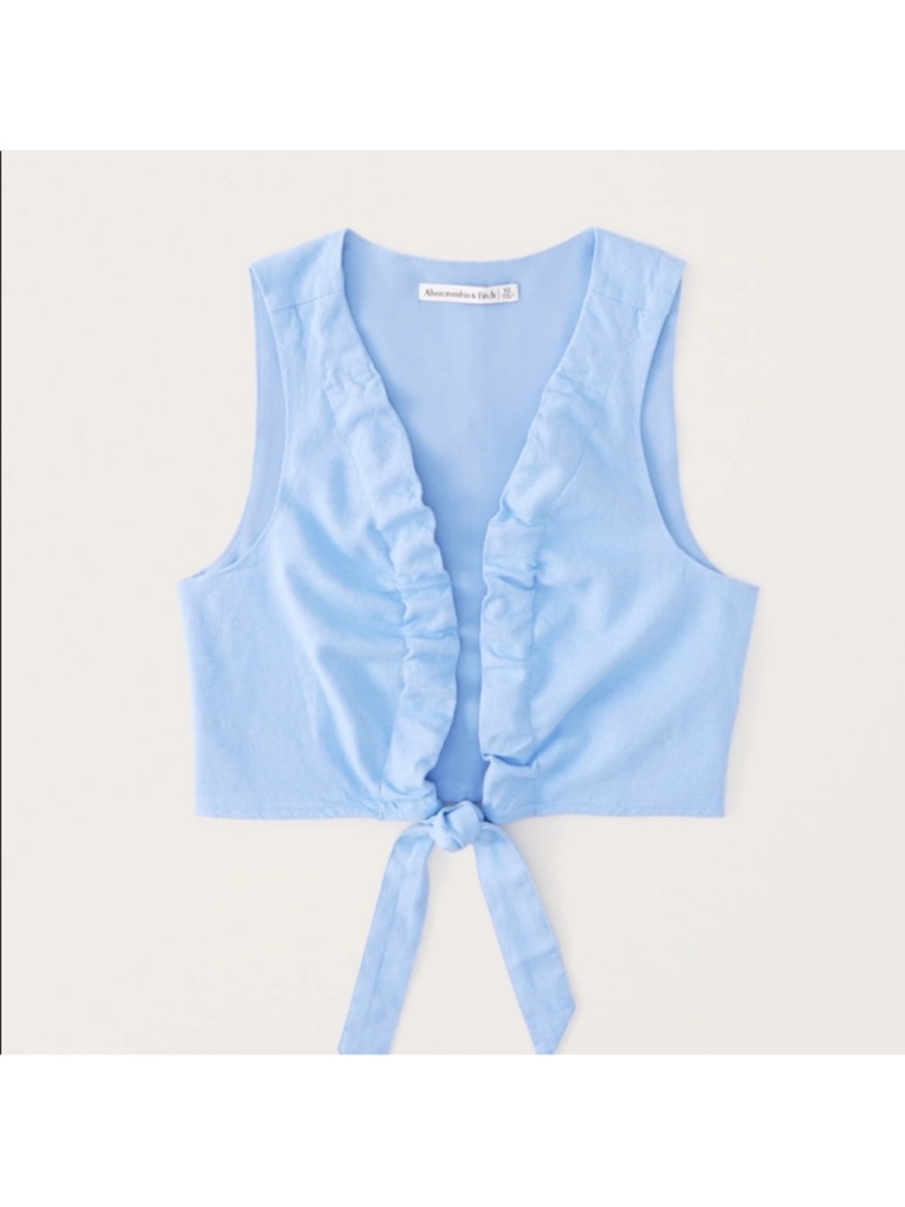 Abercrombie & Fitch Linen Tie-Front Crop Top - Picture 10 of 11